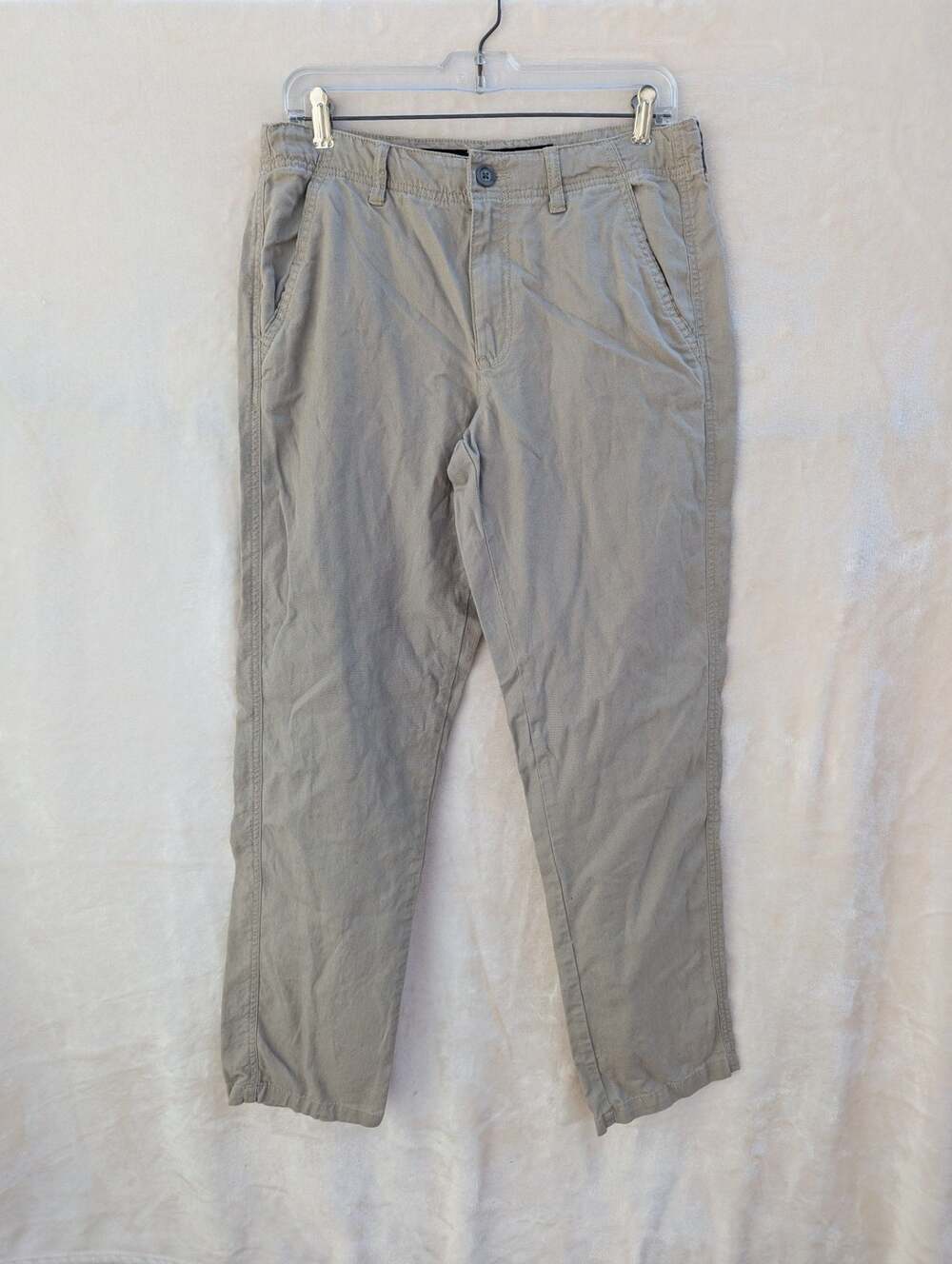 Marc Anthony Men's Linen Blend Flat Front Casual Pants Khaki 30x32